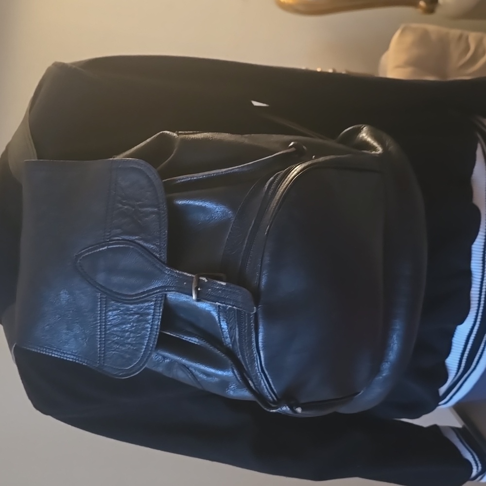 Elegant Black Leather Backpack